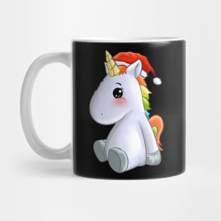 Christmas Unicorn with Santas Hat Unicorn Mug